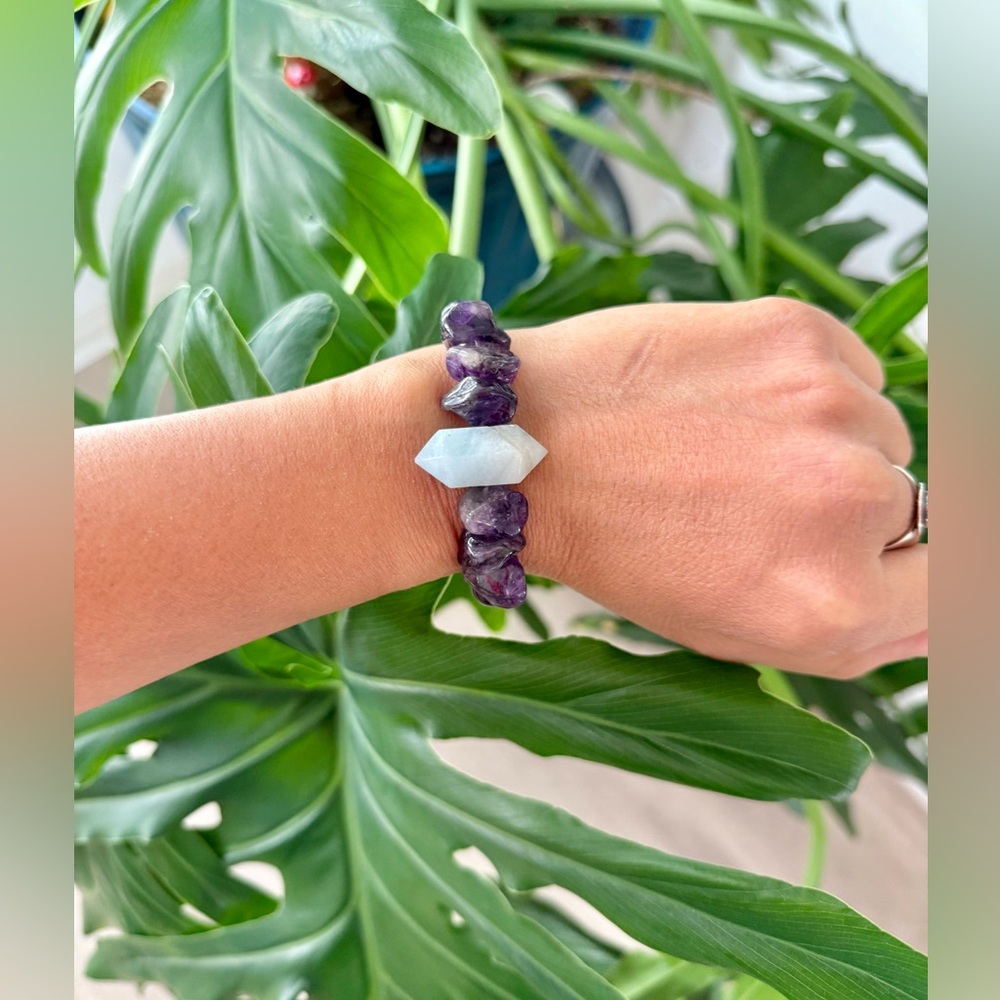 Amethyst & Aquamarine Bracelet (one)